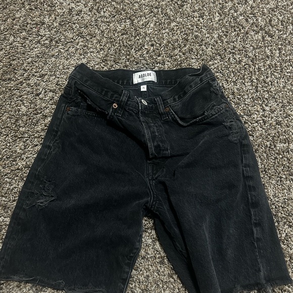 AGOLDE Black Distressed Denim Cutoff Shorts – Size 25 - Picture 3 of 4